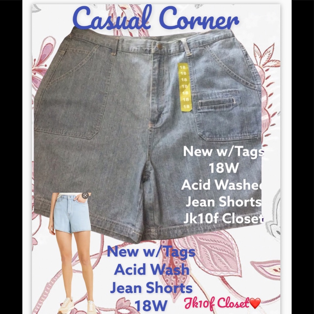 LOWEST🌺 NWT Casual Corner Sz18 LIGHT DENIM MOM JEAN SHORTS